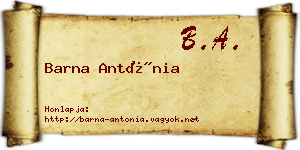 Barna Antónia névjegykártya