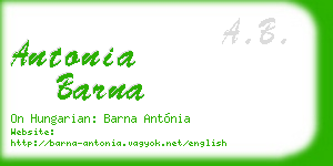 antonia barna business card