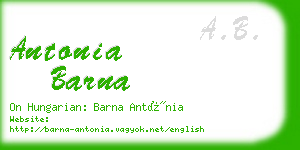 antonia barna business card